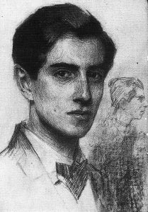 Zeichnung Max Arens, Portrait-Maler am Kaiserlichen Hof in Potsdam 1921 